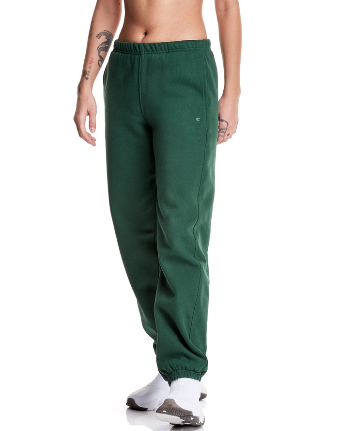 Champion Womens Sweatpants NZ - Reverse Weave Boyfriend Dark Green ( 3894-YPNMK )